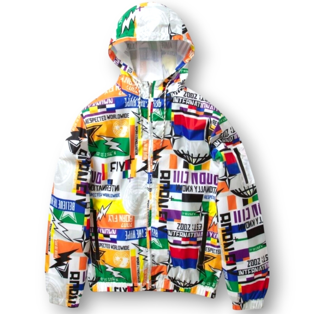 Men's Born Fly White Carnival Nylon Jacket